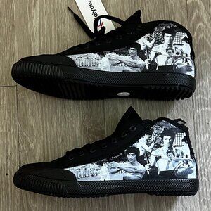 Feiyue X Bruce Lee " THE DRAGON " 1920 FE MID Men's Sneakers Black 10M NEW